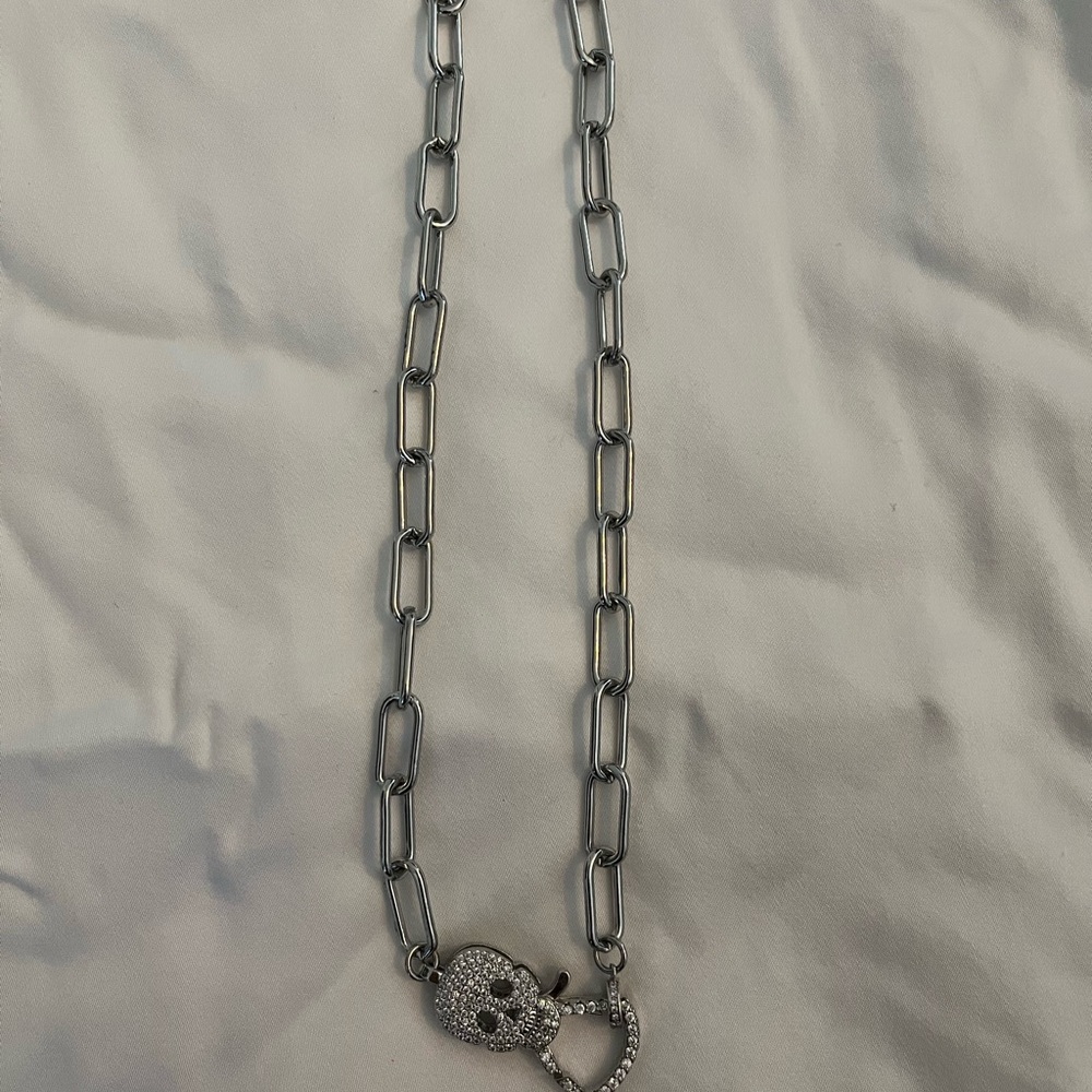 Edgy Silver Skull Necklace